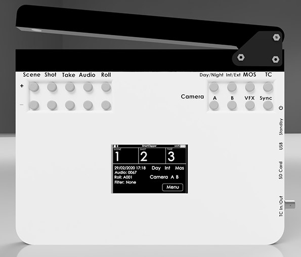 Rear controls and display of the SmartClapper.